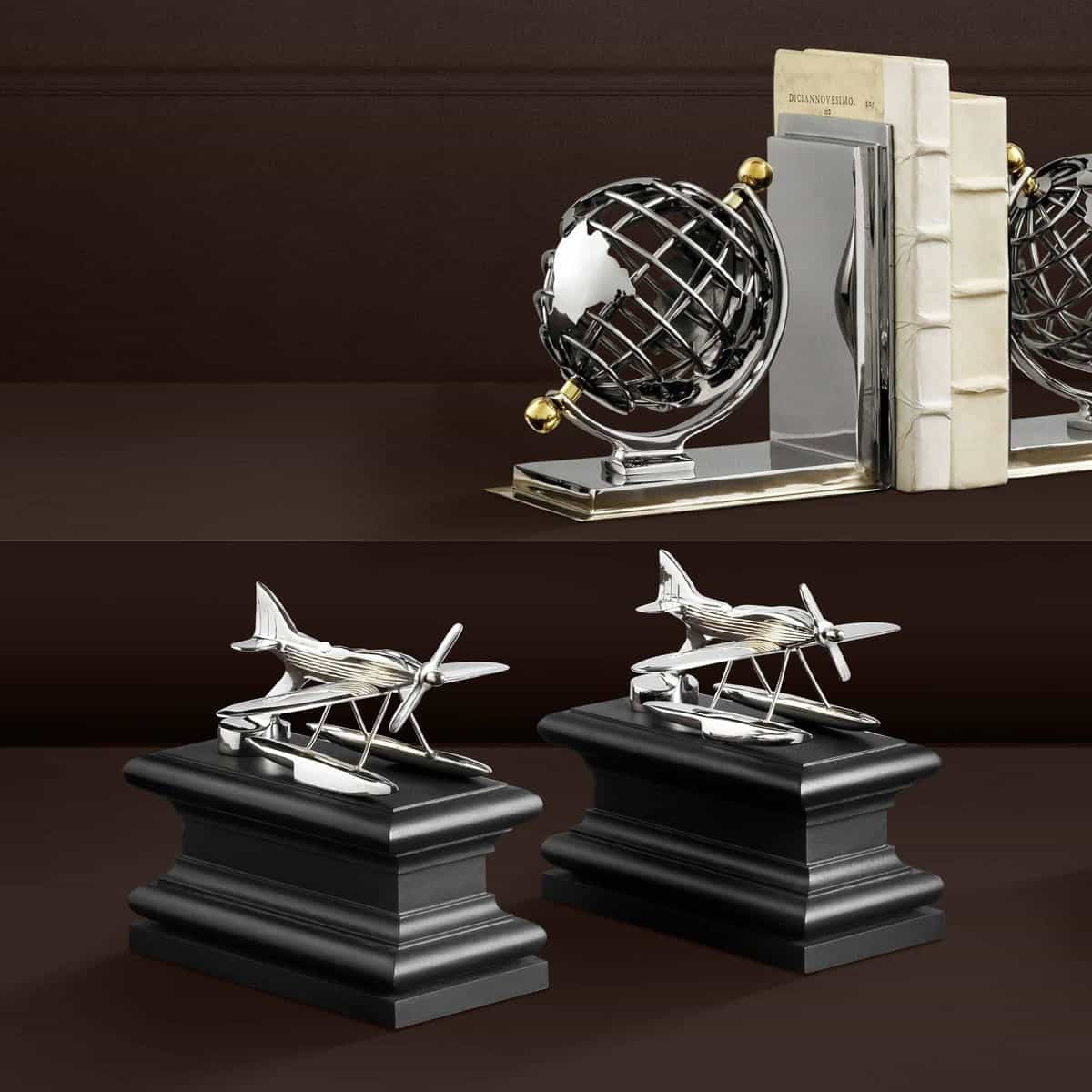 Eichholtz Bookends Hydroplane Set of 2 in Nickel
