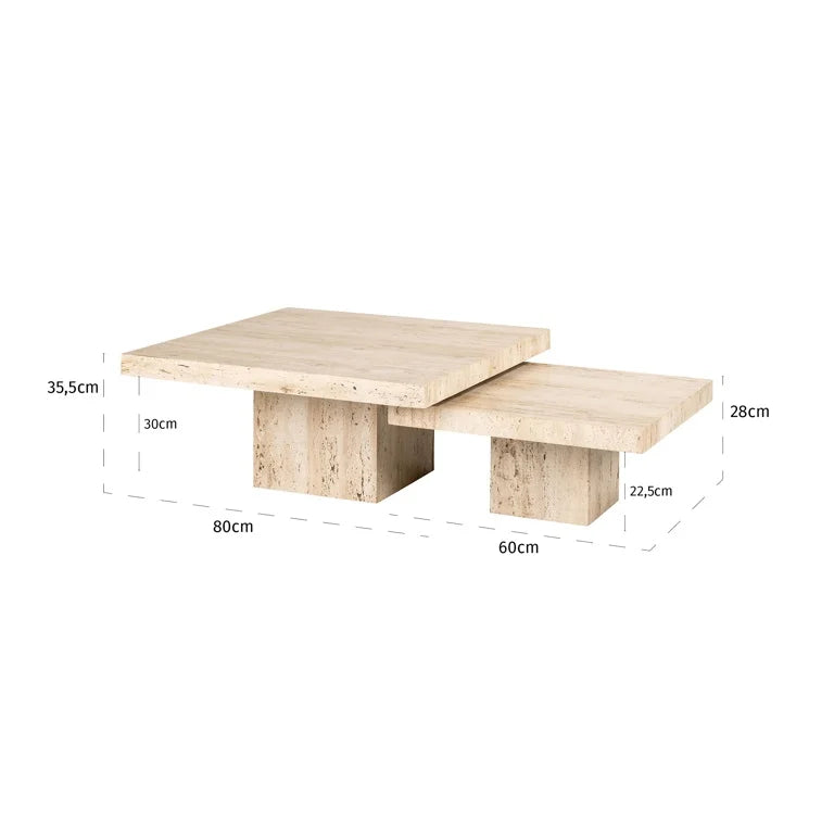 Coffee table La Cantera set of 2 - FABULOUS HOME