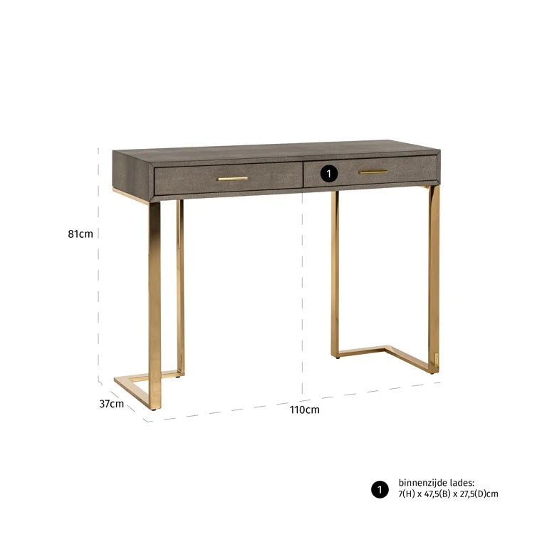 Console Marie-Lou 2-drawers (Gold) - FABULOUS HOME