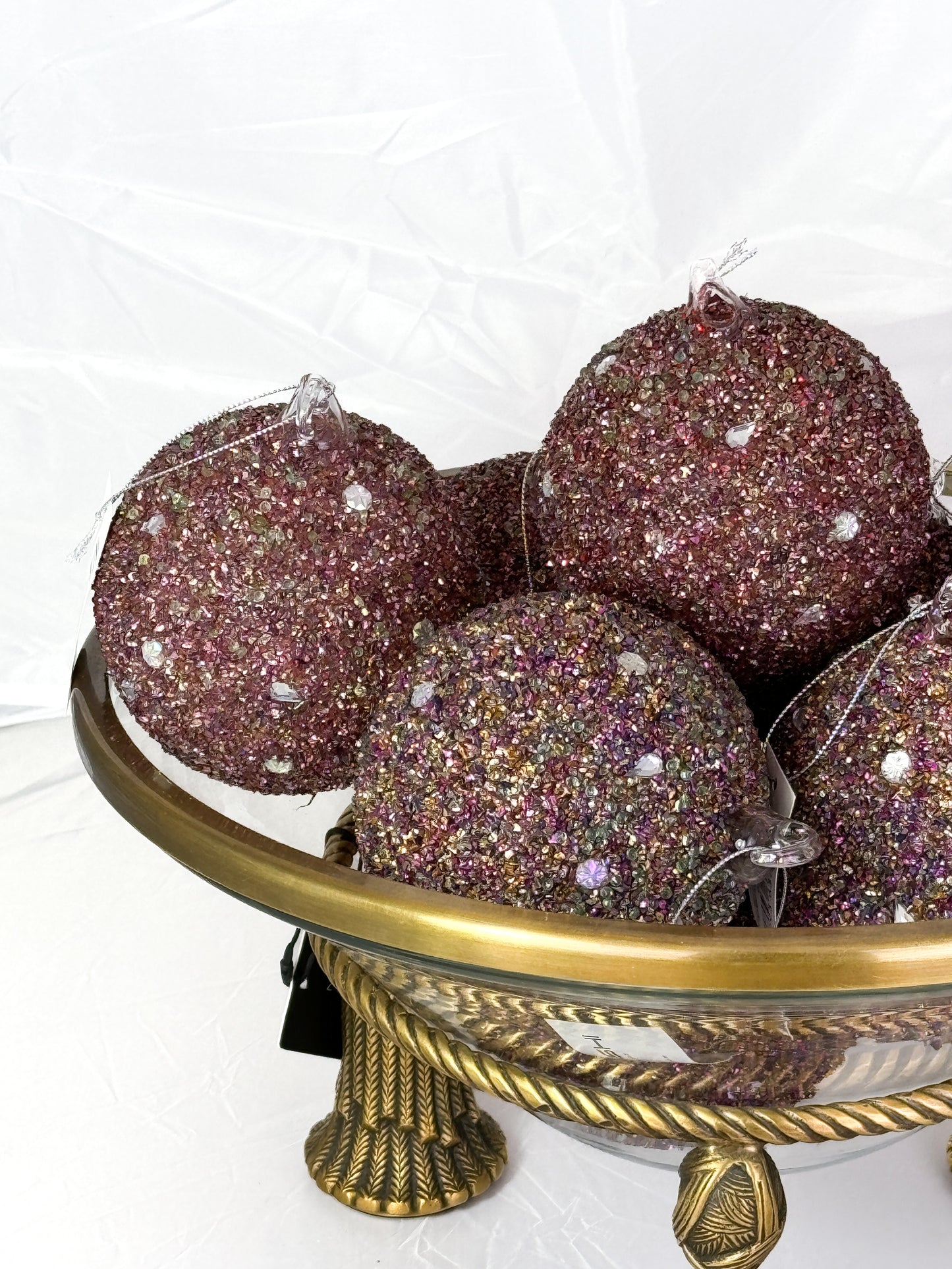 Glass ball beads jewels purple 10cm - FABULOUS HOME