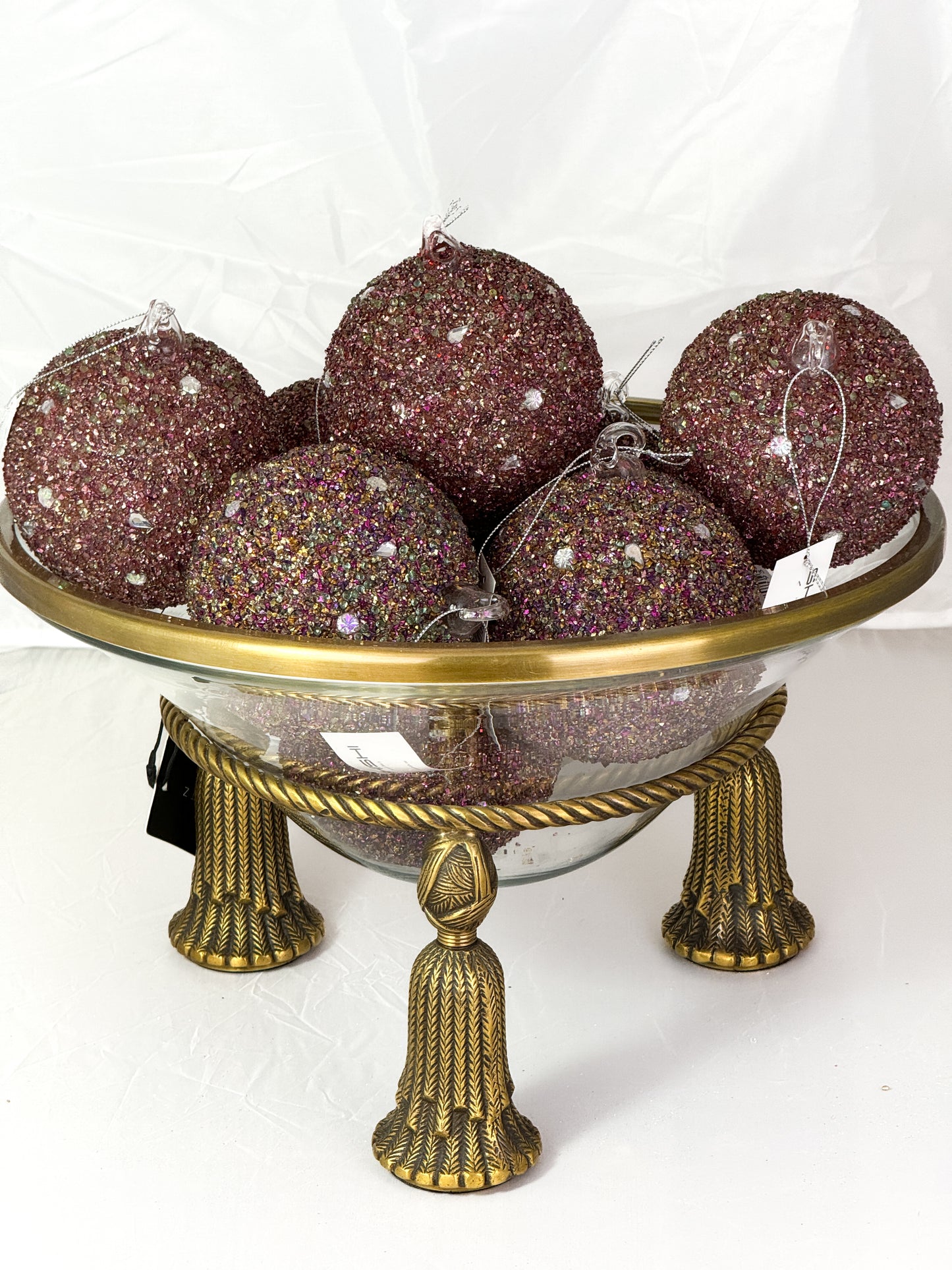 Glass ball beads jewels purple 10cm