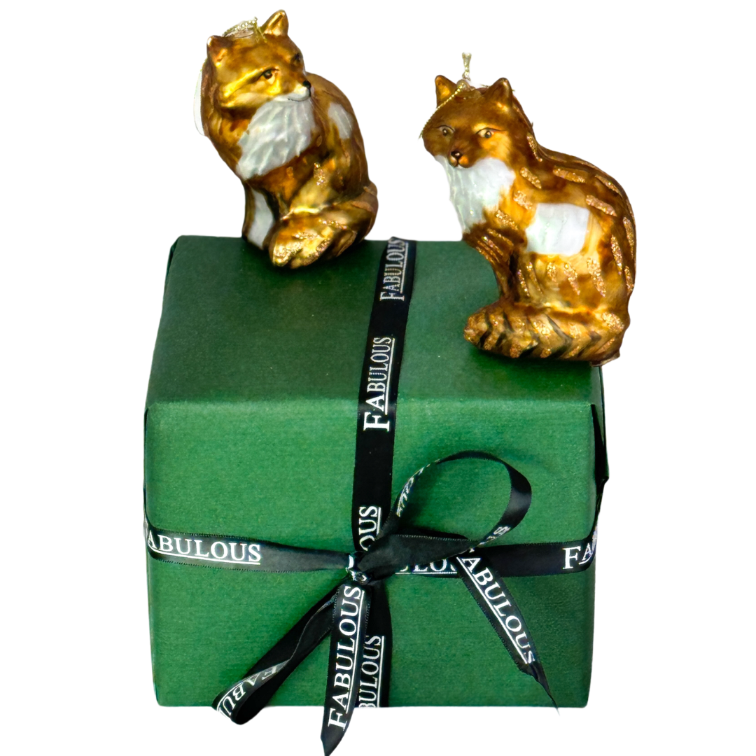 Glass fox orange 11cm