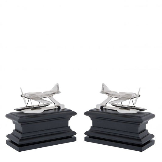 Eichholtz Bookends Hydroplane Set of 2 in Nickel