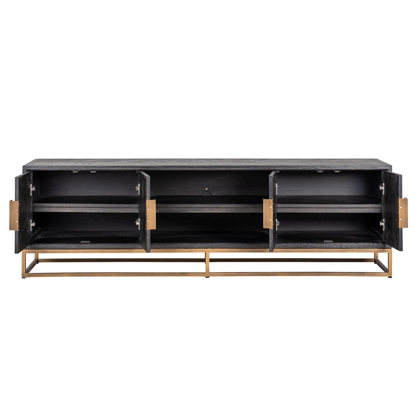 TV cabinet Blackbone brass 4-doors 200 (Black rustic)