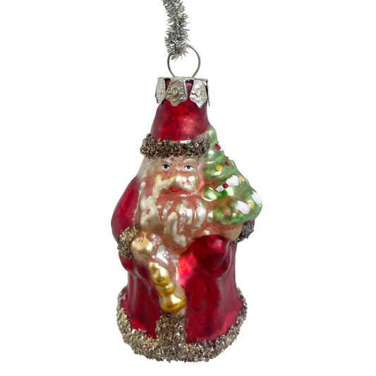 Glass Santa Mat red 9cm