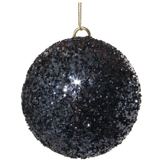 Glitter ball navy blue 8cm