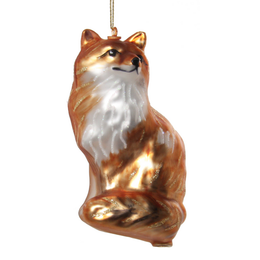 Glass fox orange 11cm